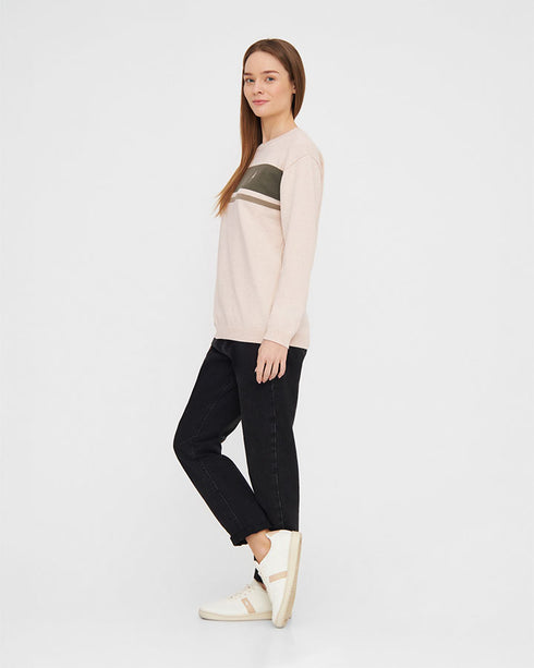 TreePullover Knitted Stripes Raw-Olive